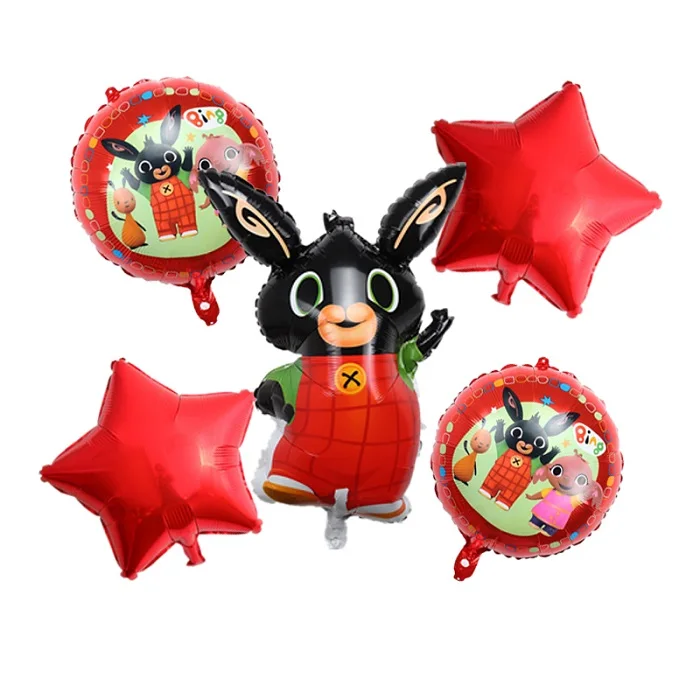 15 шт. 86*60 см Bing Банни фольгированные шары мультфильм кролик Воздушные шары 12 дюймов красный черный горошек латексные шары День рождения Декор поставки T - Цвет: 5pcs as picture