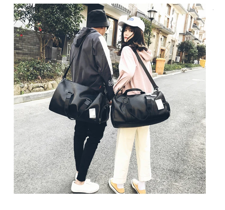 Women Men Unisex Travel Bag Handbag Beach Shoulder Bag Crossbody Bag PU Large Capacity Fashion Couples Duffel Package HOT SALE