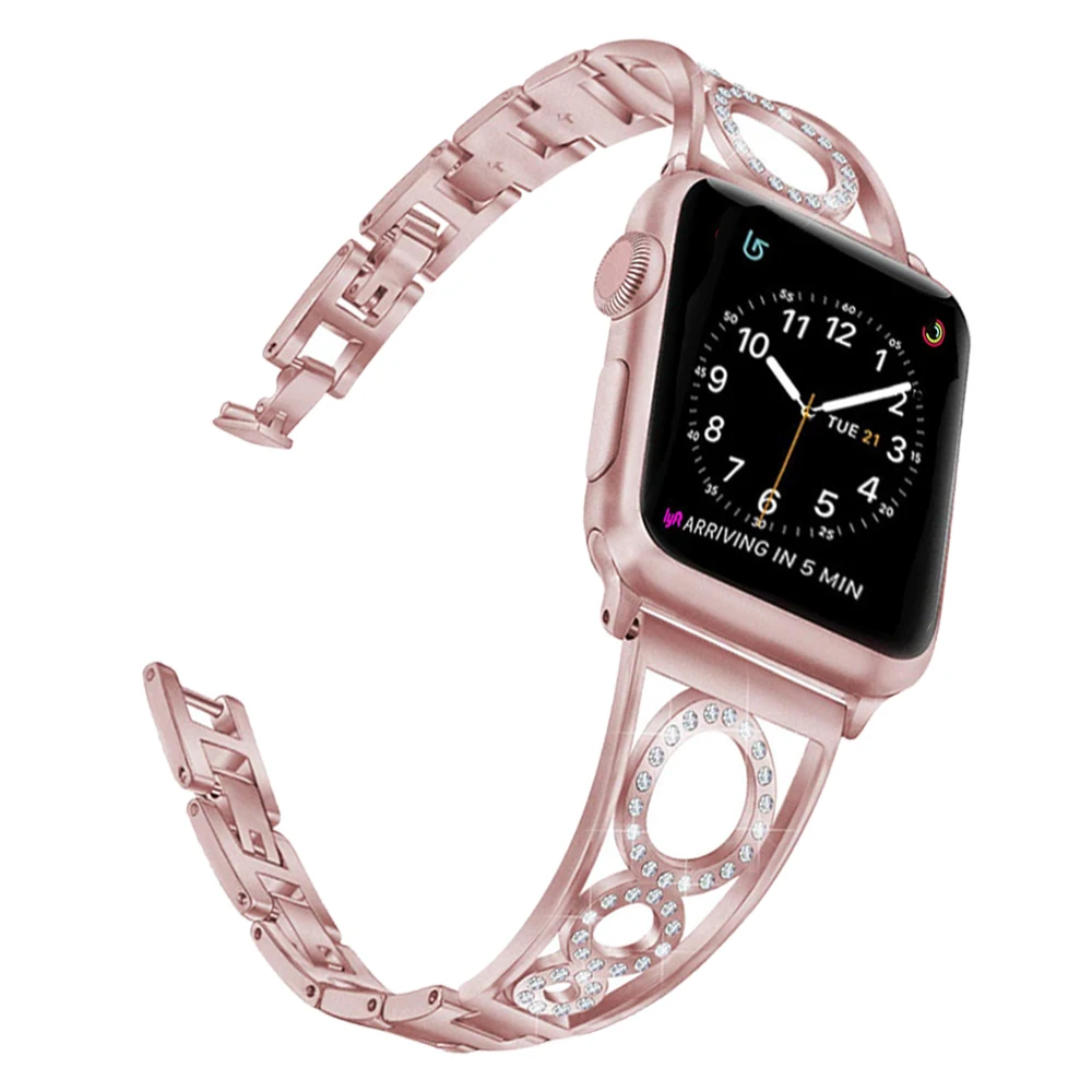 Браслеты Oulucci с бриллиантами для apple watch 3 band 38 мм 42 женские браслеты из нержавеющей