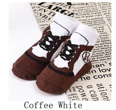 Coffee White Nnew спортивные стильные хлопковые детские носки для малышей носки для новорожденных мальчиков и девочек от 0 до 12 месяцев - Цвет: Coffee White