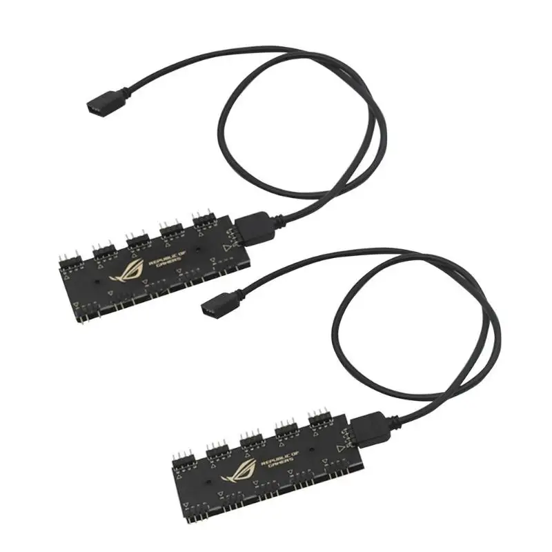 

Motherboard RGB Synchronization HUB Splitter 1 to 10 RGB 5V 3 Pin /12V 4IN SYNC Extension Cable for GIGABYTE AURA RGB Fan