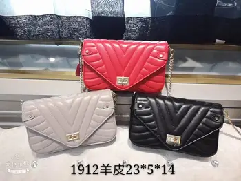 

free shipping the new style fashion genuine leather sheepskin women one shoulder bag crossbodybag 3 color 23 cm soft touching