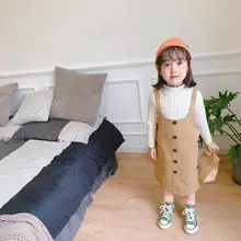 Коллекция года, платье для девочек в Корейском стиле модное осеннее хлопковое платье для девочек возрастом от 2 до 7 лет