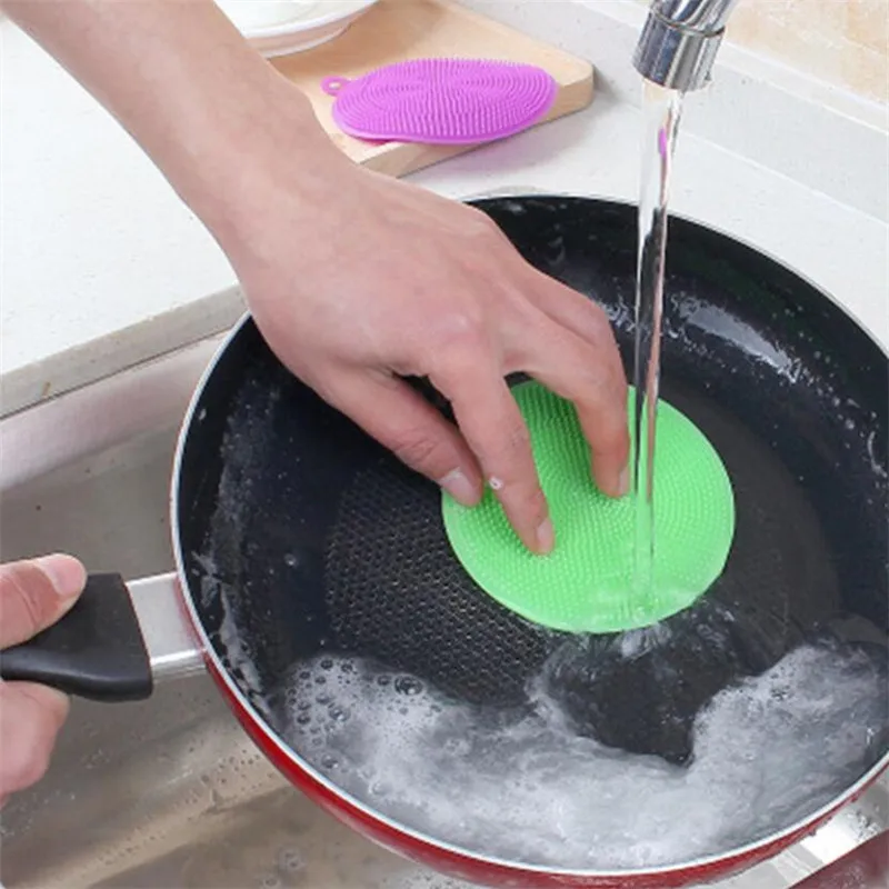 reutilizable de silicona KETIEE Esponja de silicona para platos 14 x 12 x 2 cm 3 esponjas de lavado para limpieza de platos 