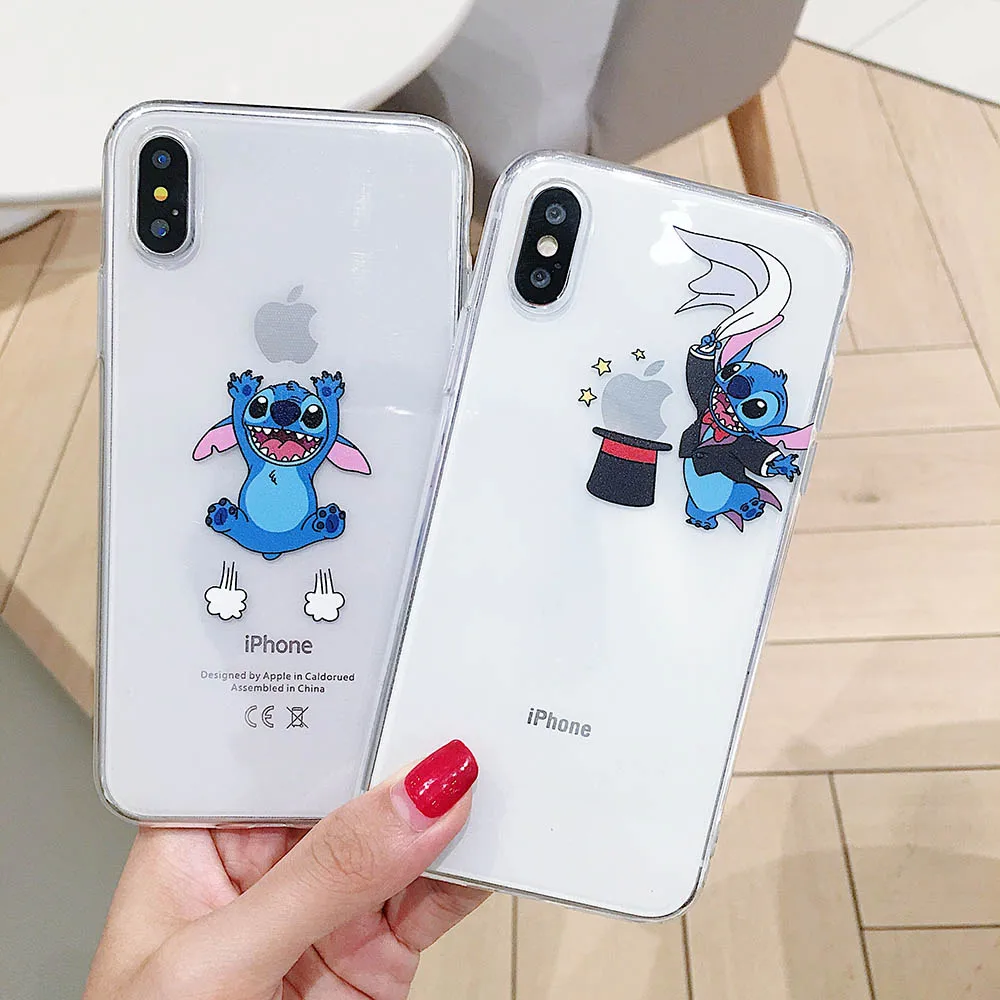 

Cartoon magic lilo and Stitch transparent soft tpu phone case for iphone 11promax 6 6s 7 8plus cover for iphonexr x xs max