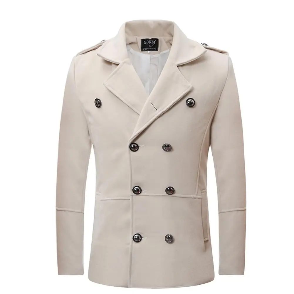 MISSKY осень зима для мужчин Тренч двубортное пальто мода сплошной цвет ветровка с лацканами пальто мужские топы