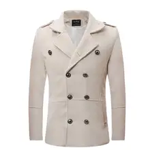 MISSKY осень зима для мужчин Тренч двубортное пальто мода сплошной цвет ветровка с лацканами пальто мужские топы