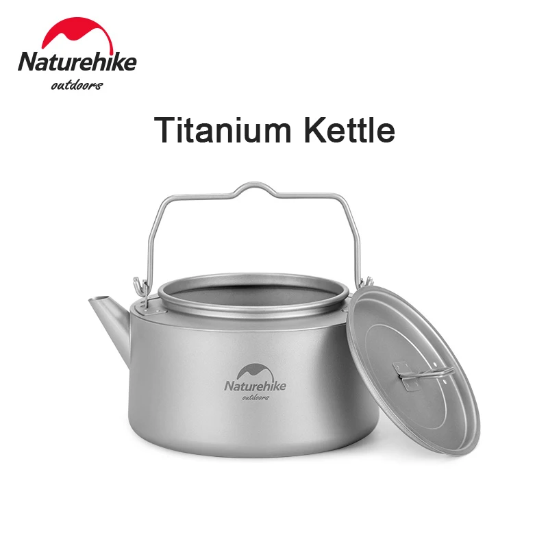 

Naturehike 1L Titanium Kettle 185g Lightweight Outdoor Camping Picnic Tea Pot Cookware Portable Tableware Boiling Kettle