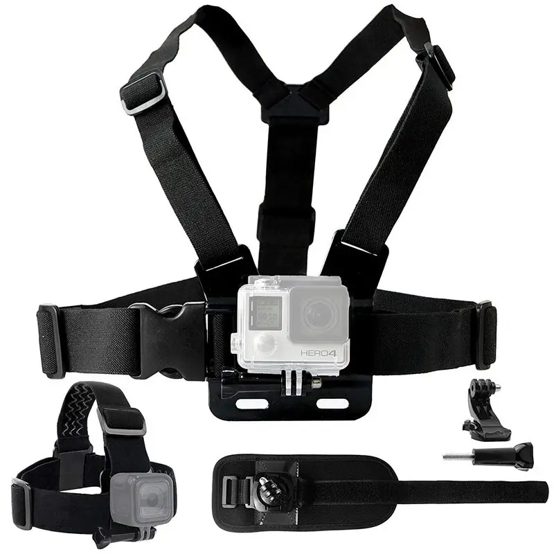

BESTMount Bundle for Gopro Hero 7, 6, 5, Black Session, Hero 4, Session, Black, Silver, Hero+ LCD, 3+, 3, 2, 1 - Chest Harness M