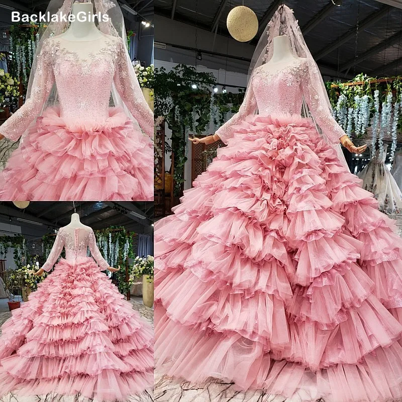 pink glitter wedding dress