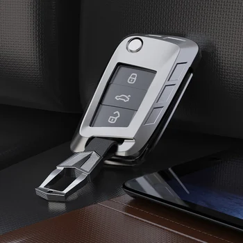 

Zinc Alloy Car Key Remote Case Cover Holder Case For Volkswagen VW Golf 7 mk7 Seat Ibiza Leon FR 2 Altea Aztec For Skoda Octavia