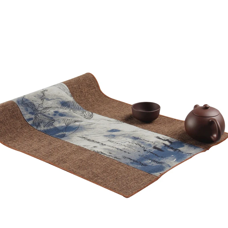 

New Chinese style Patchwork Table Runner Natural Cotton Linen Home Decor Dining Table Mat Tea Table Cloth Rectangle pad