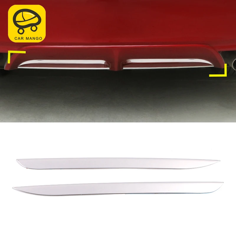 CARMANGO for Toyota Camry XV70 2018 2019 Auto Car Styling Rear Bumper Pad Chrome Cover Trim Frame Sticker Exterior Accessories | Автомобили
