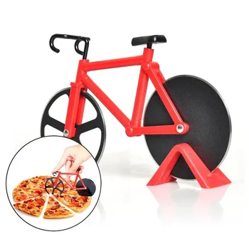 

Novelty Design Stainless Steel Pizza Cutter Bike wheel Bicycle Shape Pizza Cutting Knife Kitchen Utensils Pizza Baking Tools