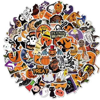 

100 pcs/pack Halloween Stickers Notebook Refrigerator Laptop Skateboard Guitar Decals Pumpkin Festival Home Decor Accessories