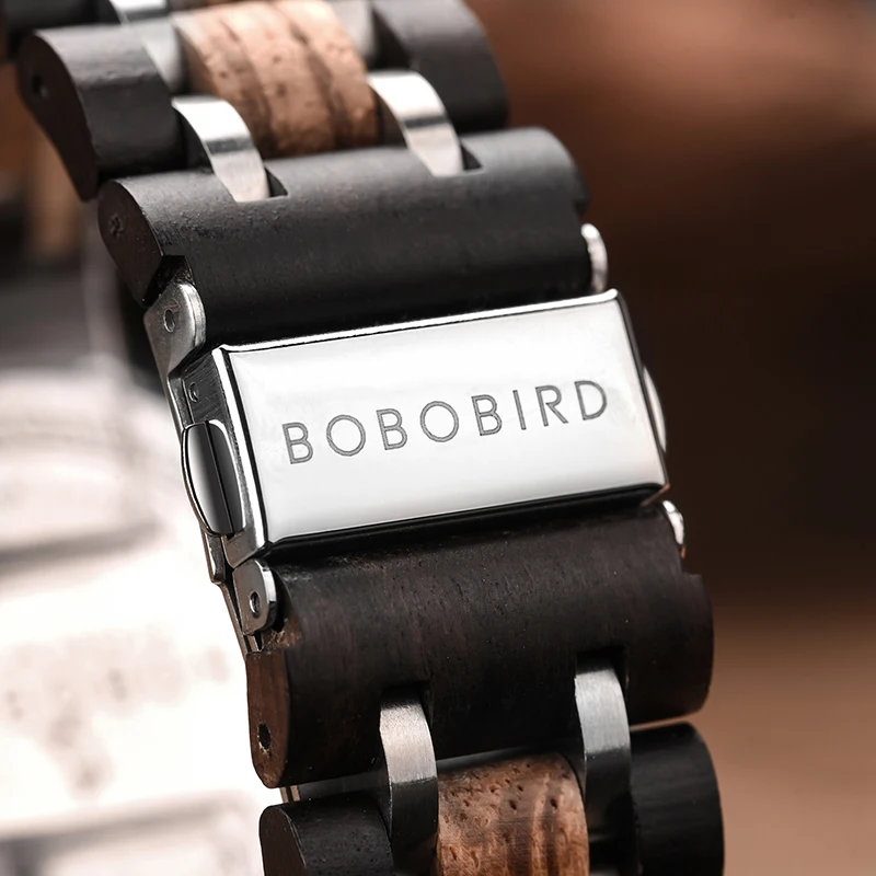 BOBO BIRD часы мужские montre деревянные часы мужские Хронограф военные часы роскошные стильные дропшиппинг с деревянной коробкой reloj hombre