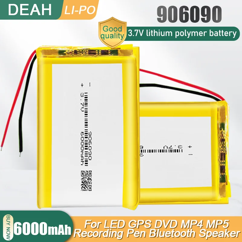 906090 3 7 V 6000mAh литиевая полимерная аккумуляторная батарея Lipo Li ion Cell для GPS Power Bank