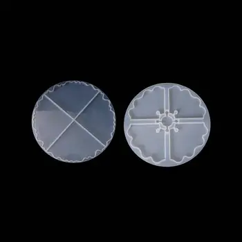 

Dried Flower Silicone Molds Handmade Epoxy Resin Coaster Plate Mould DIY Resin Jewelry Irregular Round Puzzle Cup Mat