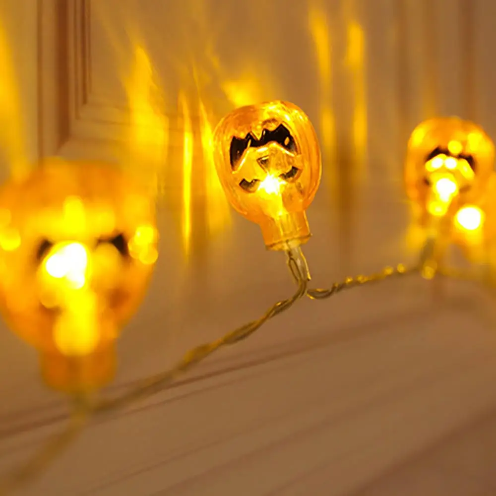 Светильник на Хэллоуин струны декоративные святящиеся полосы Светодиодная лампа на батарее серии Тыква призрак в виде черепа и паутины
