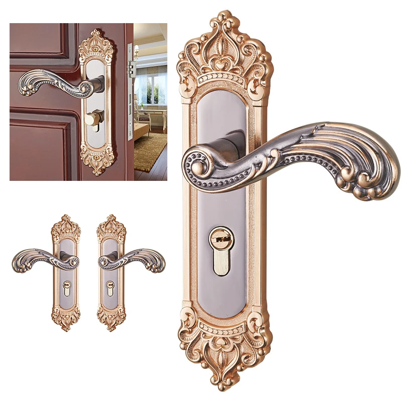 

European Style Alloy Sliding Door Lock Handle Locks Keyed Door Security Lock New