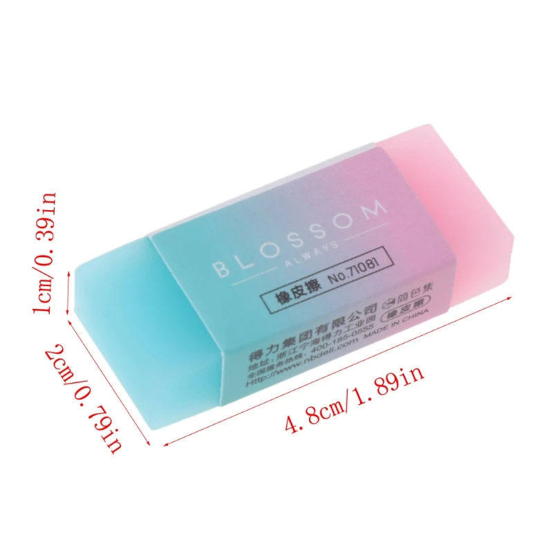 P82F Soft Durable Flexible Cube Colored Pencil Rubber Erasers for School Kids