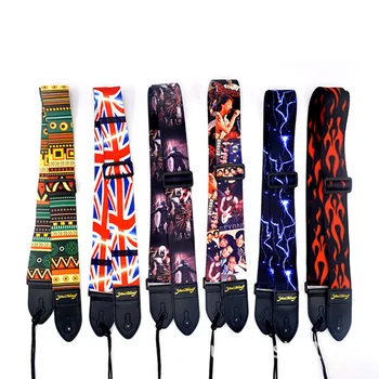 

Adjustable Guitar Straps for Acoustic Electric Guitar and Bass Multi-Color Guitar Belt Colorful Printing Nylon Straps for Guitar