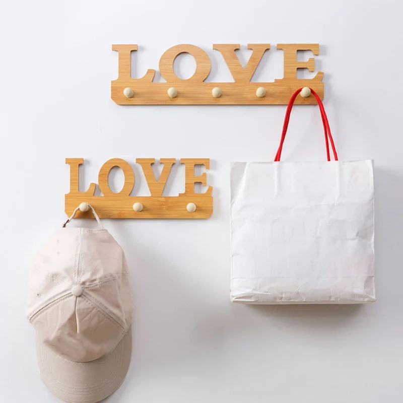 

Wood Door Hook No Trace Household Nail-free Wall Hook Unique Hook Storage Rack For Kitchen Bathroom wooden hook