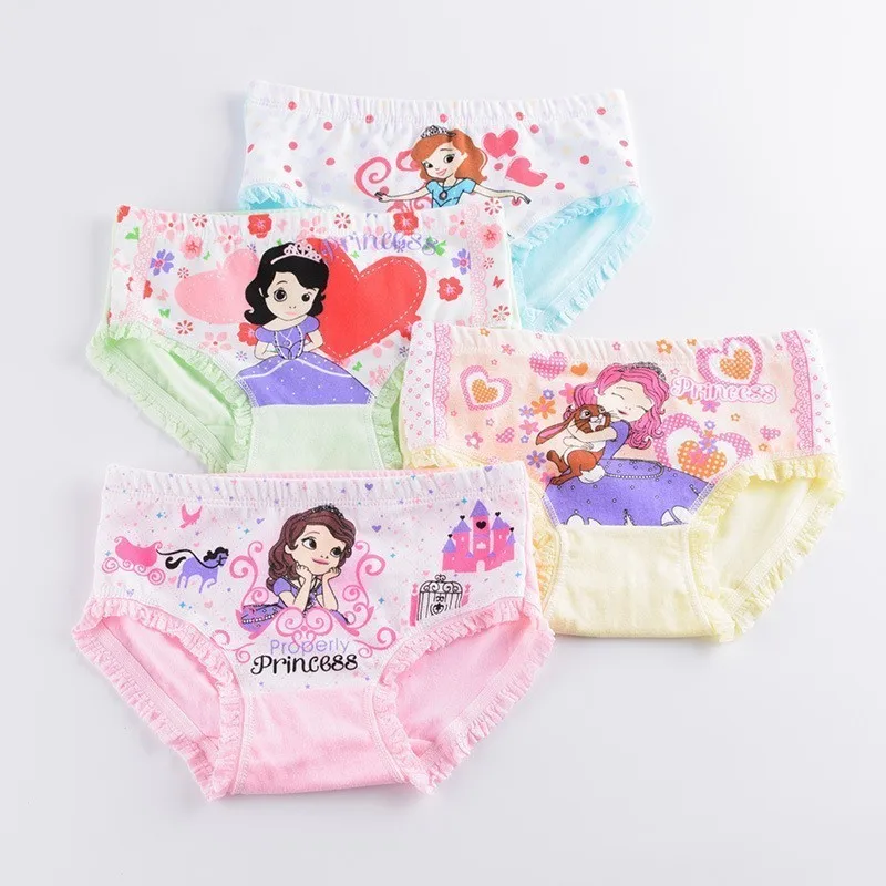 

4Pcs/lot Young Boxer 2019 New Princess Cotton Material Kids Girl clothes Underwear for Baby Panties Children's Clothing panty