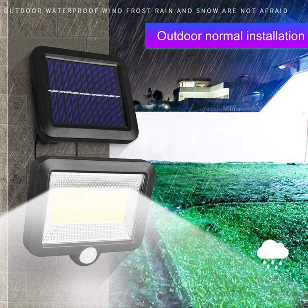 Online Binvial 56 LEDs jardín Solar césped lámparas impermeables al aire libre decoración iluminación Sensor luces de movimiento reflectores lámpara Solar de pared
