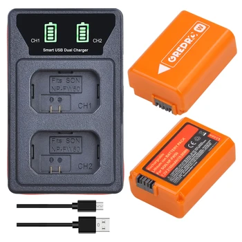 

2160mAh NP-FW50 NPFW50 camera battery+ LED Dual NP FW50 battery Charger for Sony Alpha a6500 a6300 a7 7R a7R II a7II NEX-3 NEX-5