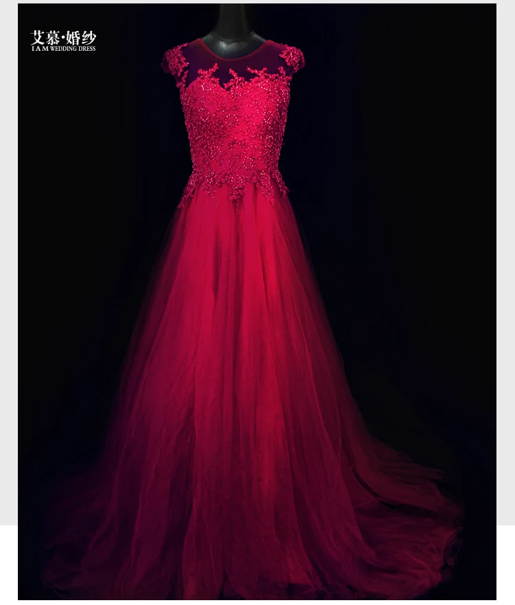 

sexy see through back 2018 new formal long burgundy prom party gown pearls vestido de noiva robe de soiree bridesmaid dresses