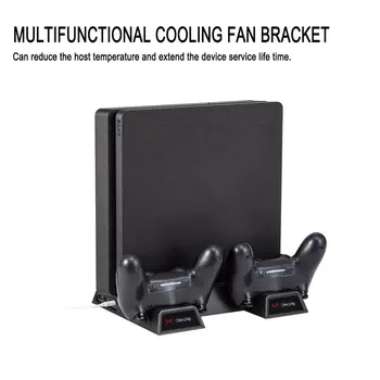 

Charge Cooling Bracket Charging base with Cooler Fan for PS4/Slim/Pro 3 in 1 Dual Fan Cooling Base Game Heat Dissipation Base