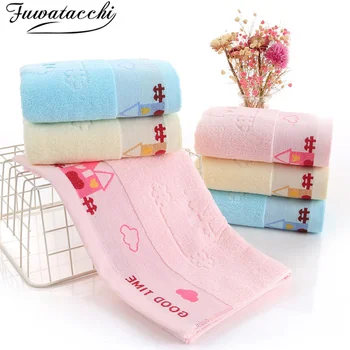 

Fuwatacchi Kids Towel Soft Water Not Lose Color Absorbent Hair Color Children Bath Towel Jacquard Maple Leaf Design Cotton Towel