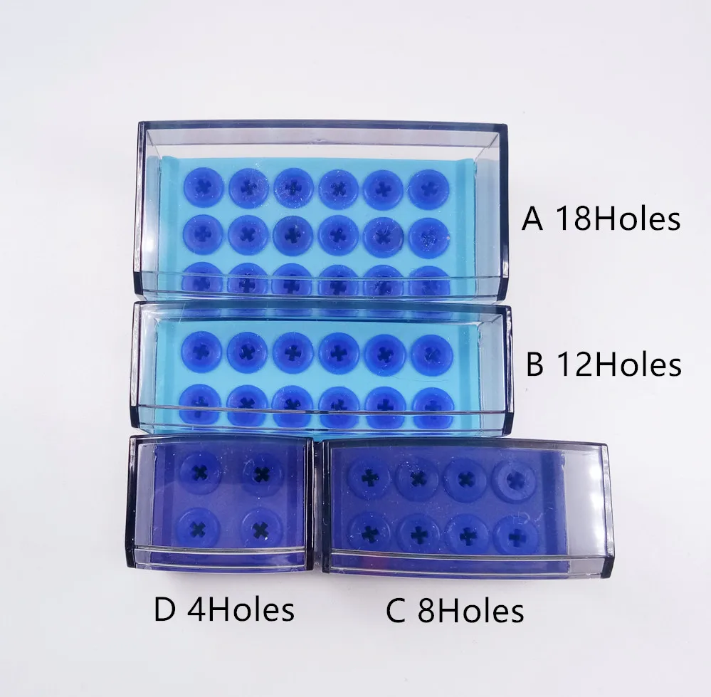 

2Pcs/lot Dental Ultrasonic Scaler Tip Box 4-18Holes Sterilize Box Implant Punch Bur 135℃