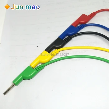 

1 STUKS double Ended Stapelbare 4 MM Banana Plug Man Jack hoogspanning siliconen draad Multimeter Test Cable Lead Cord M /M 1 M