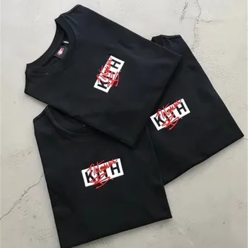 

Oversized Embroidery Box Logo Kith Tee T shirt Men Women t-shirt