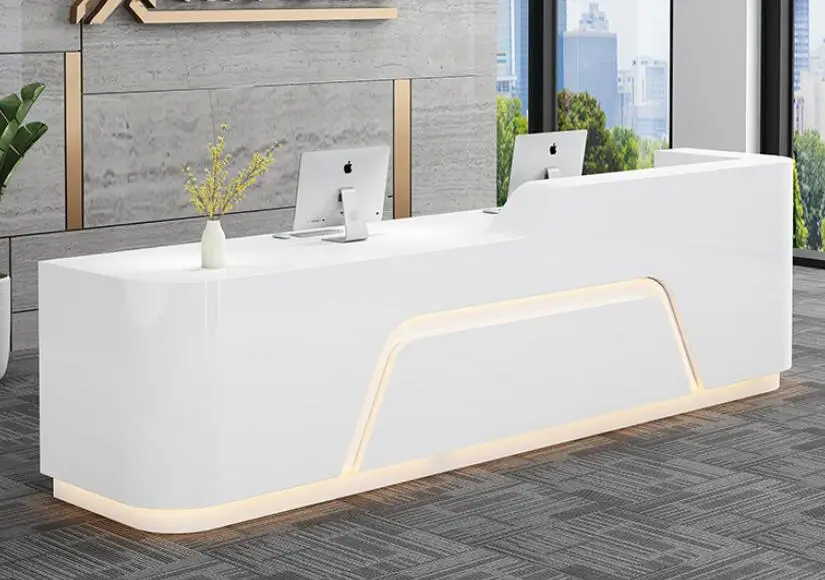 Company reception desk simple modern beauty salon creative counter table training institution paint bar cashier counter