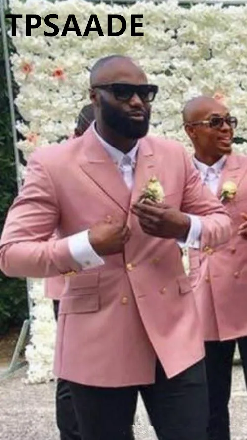 

Slim Fit 2 Pieces Mens Suit Wedding Men's and Groom's Latest Design Men's Beach Wedding Dress Blazer (Coat+Black Pants)