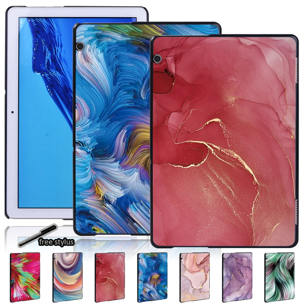 

Watercolor Pattern Anti-fall Tablet Case for Huawei MediaPad T5 10 10.1 Inch/MediaPad T3 8.0/T3 10 9.6 Inch + Free Stylus