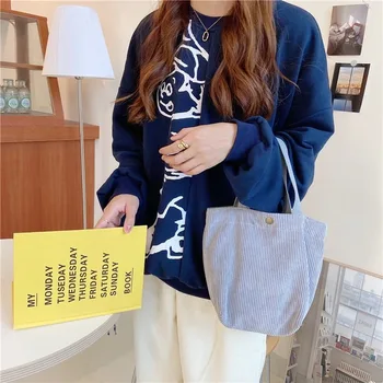 

Literary corduroy bag casual wild portable mini ladies small hand bag retro cloth bag lunch bag bag women purses and handbags