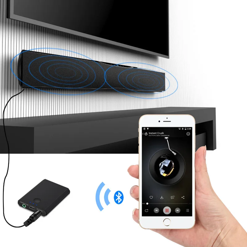 Портативный Bluetooth 5,0 RCA Aux 3,5 мм стерео передатчик приемник беспроводной ТВ DVD музыкальный адаптер для автомобиля ПК аудио системы