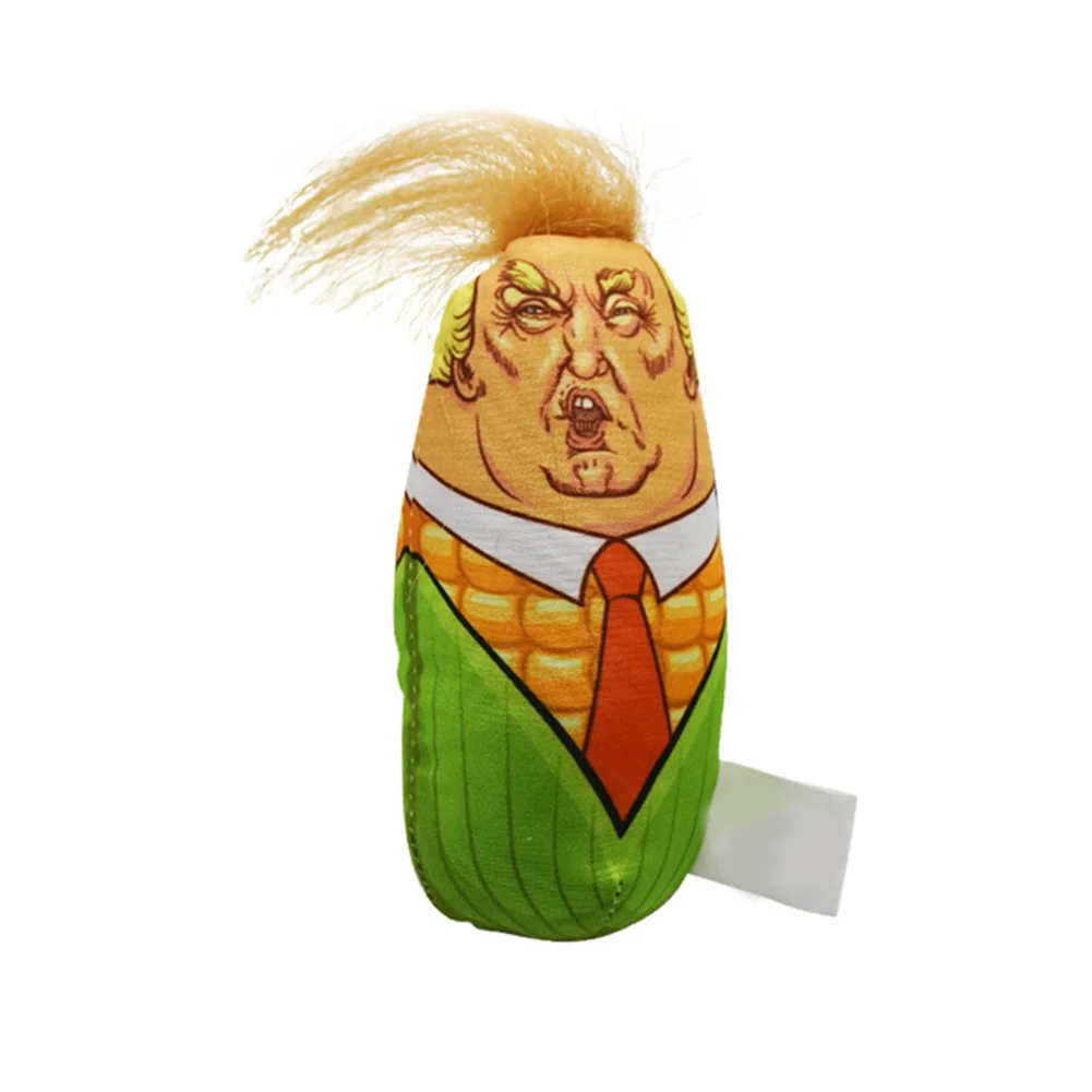 Высокое качество Дональд Трамп Форма кошачья мята Подушка кошка плюшевая игрушка кукурузы дизайн скрипучий мягкие игрушки