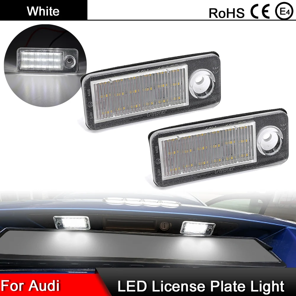 1 Paio Per Audi A6 C5/4B Avant/Wagon 1998-2005 Rs6/Rs6 Plus 2003-2005 Led Bianco Luce Targa Lampada Targa