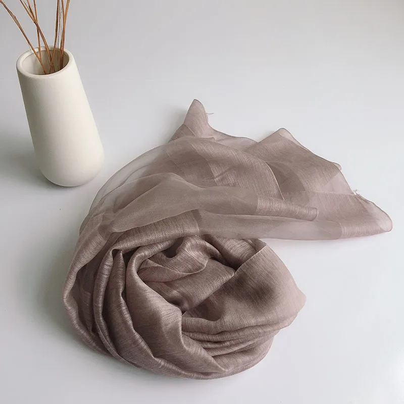 Fashion Solid Color Women Scarf Light Silk Wool scarf Shawls Muslim Large Hijab Plain Wraps High