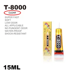 Adhésif multi usages pour fabrication de bijoux, 15ML, T 8000, Gel pour strass et ongles, bricolage, cadre de téléphone, colle pour verre d'écran 