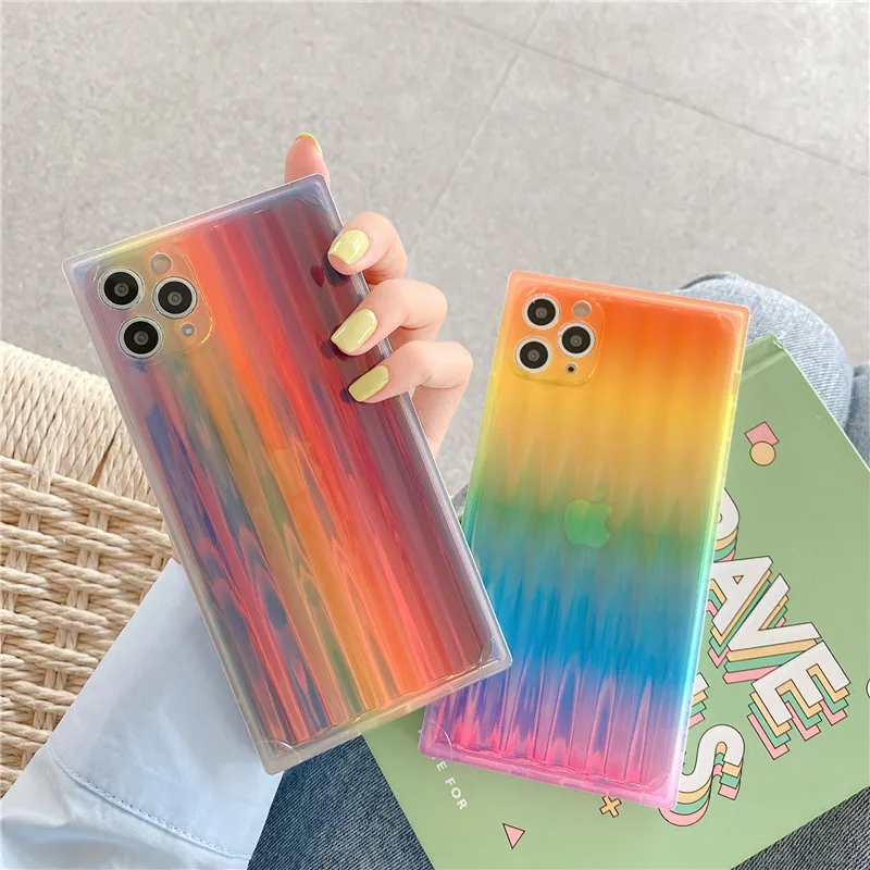 Роскошный чехол для телефона Laser Aurora iphone 11 Pro Max 7 8 plus X XR XS мягкая задняя крышка