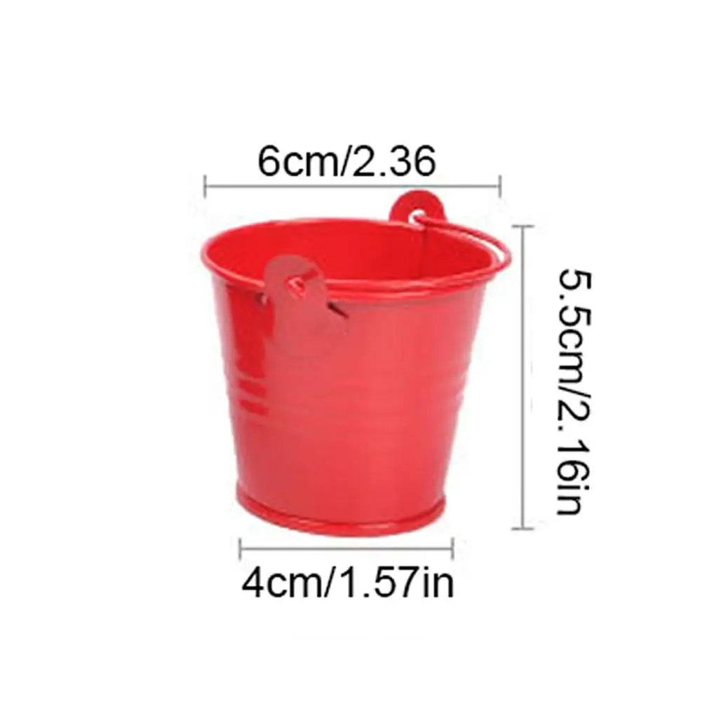 6cm Mini Flower Tub Tiny Metal Hanging Pots Garden Balcony Wall Hanging Bucket Iron Holder Basket with Removable Tin Home Decor