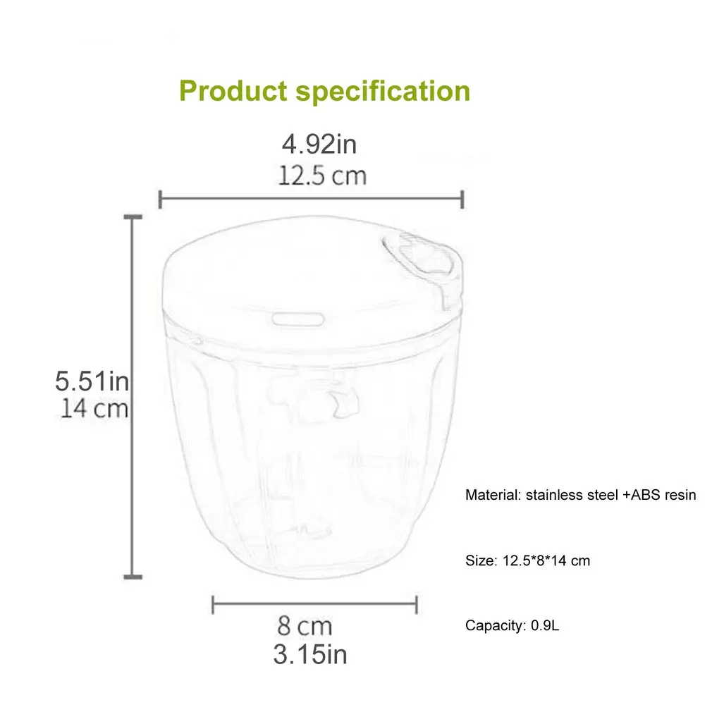 Manual Meat Grinder Chopper Garlic Cutter Safety and Non-toxicity Food Slicer Durable Portable Kitchen Gadgets Accessories