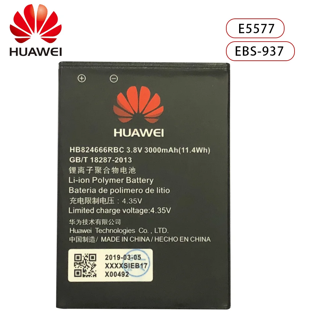 

Original Huawei HB824666RBC Li-ion phone battery For Huawei E5577 ebs-937 WIFI Router 3000mAh