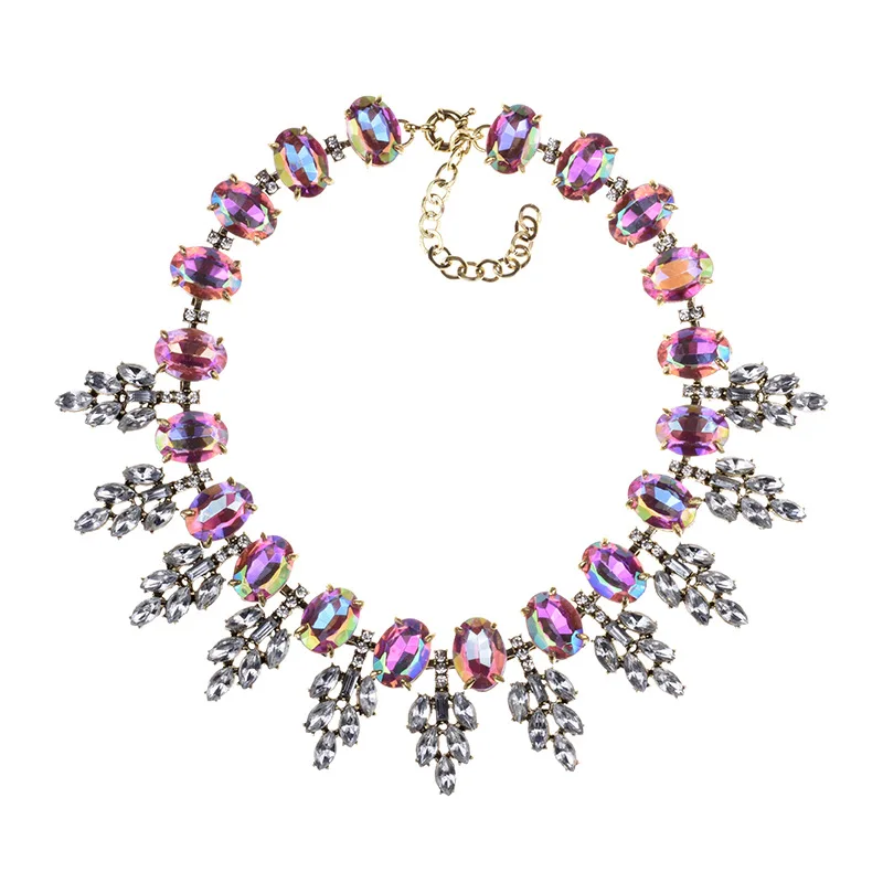Amazon Hot Selling Necklace Cross Border Accessories New Products Europe And America Fashion Retro Crystal Leaf Pendant
